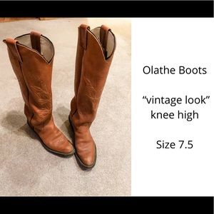 Olathe Leather Knee-High Cowboy Boots